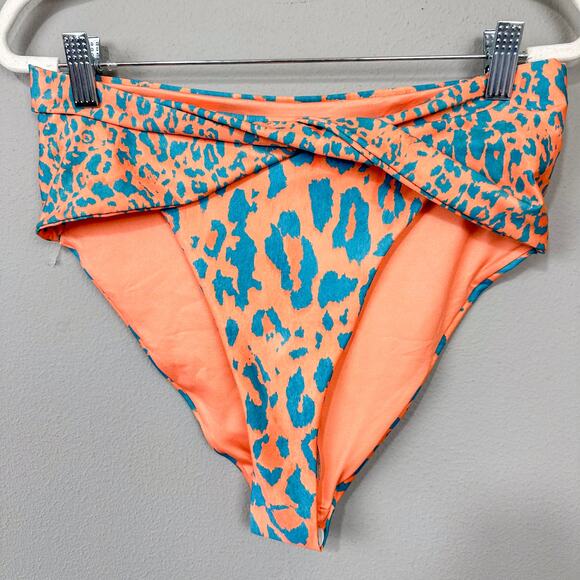 Agua Bendita Lily Balam Bikini Bottoms Size XL Leopard Spots High Cut Beach Swim - Picture 2 of 12